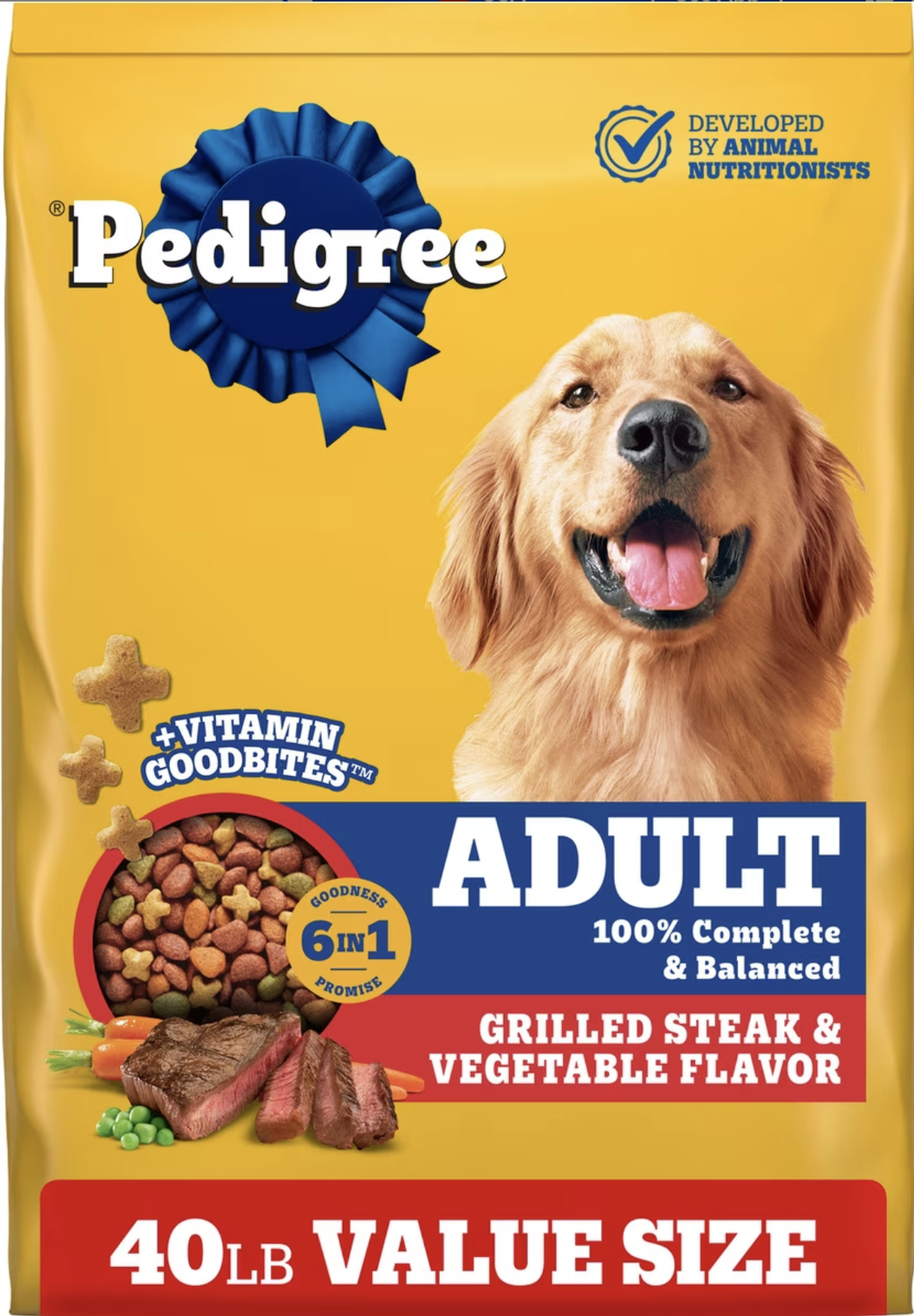 Pedigree Complete Nutrition Grilled Steak & Vegetable Review: What the 40-lb Value Bag Actually Delivers